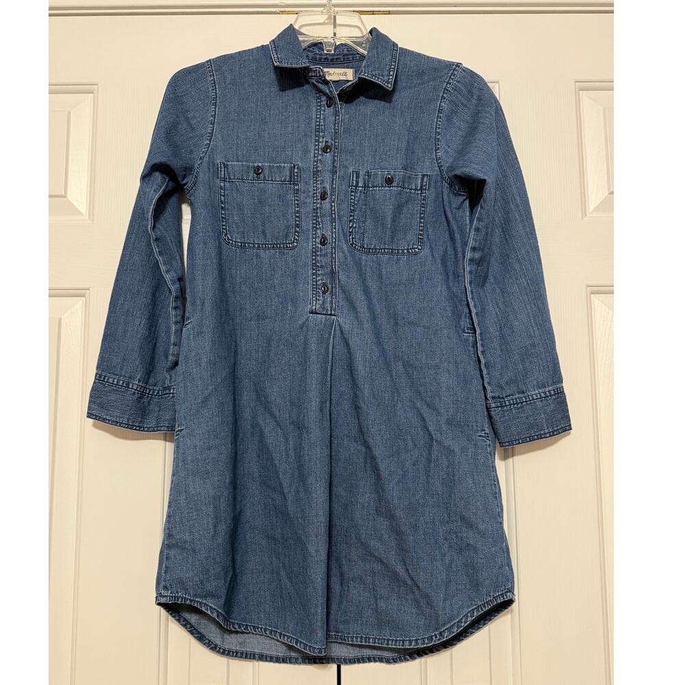 Madewell Denim Long-Sleeve Shirt Dress, Size S